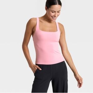 Women's Everyday Soft Square Neck Tank Top - All In Motion™ Mauve XXL NWT